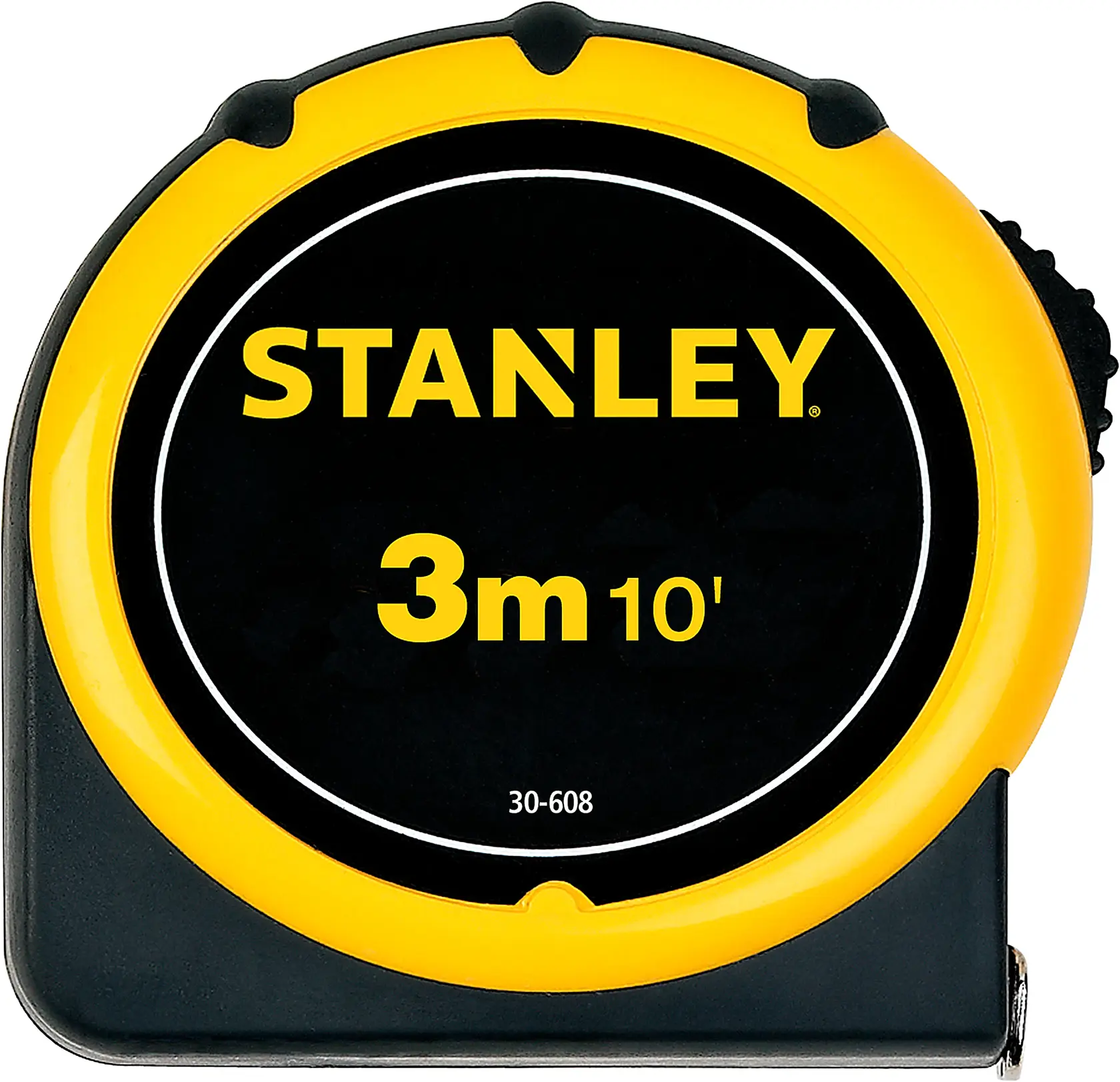 Fotografía de STANLEY 30-608 cinta métrica, negro y amarillo, 3m 10ft, ángulo frontal.