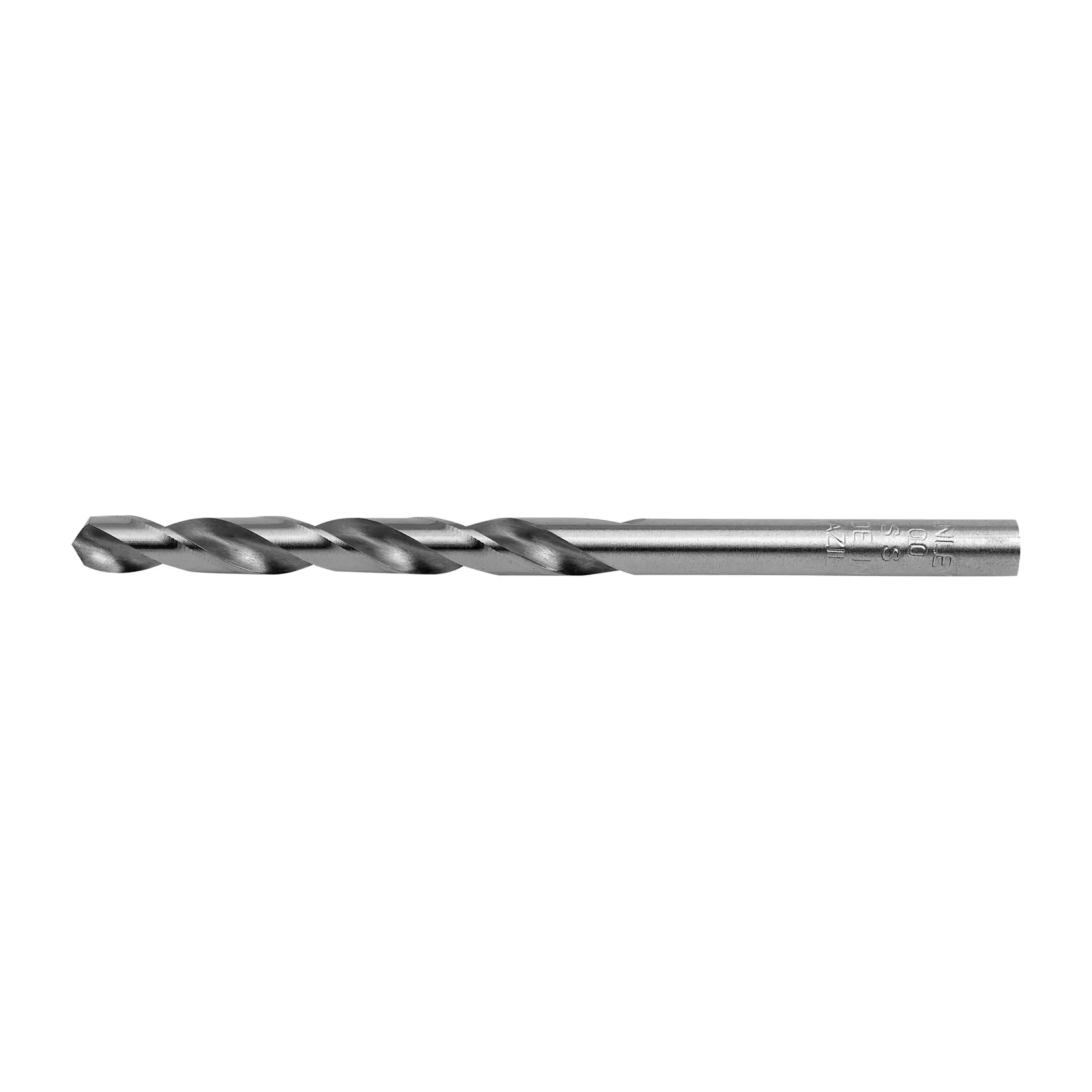 Broca para metal STANLEY STA50050C, vista lateral, acabado en acero, vástago recto, fotografía de producto sobre fondo blanco.
