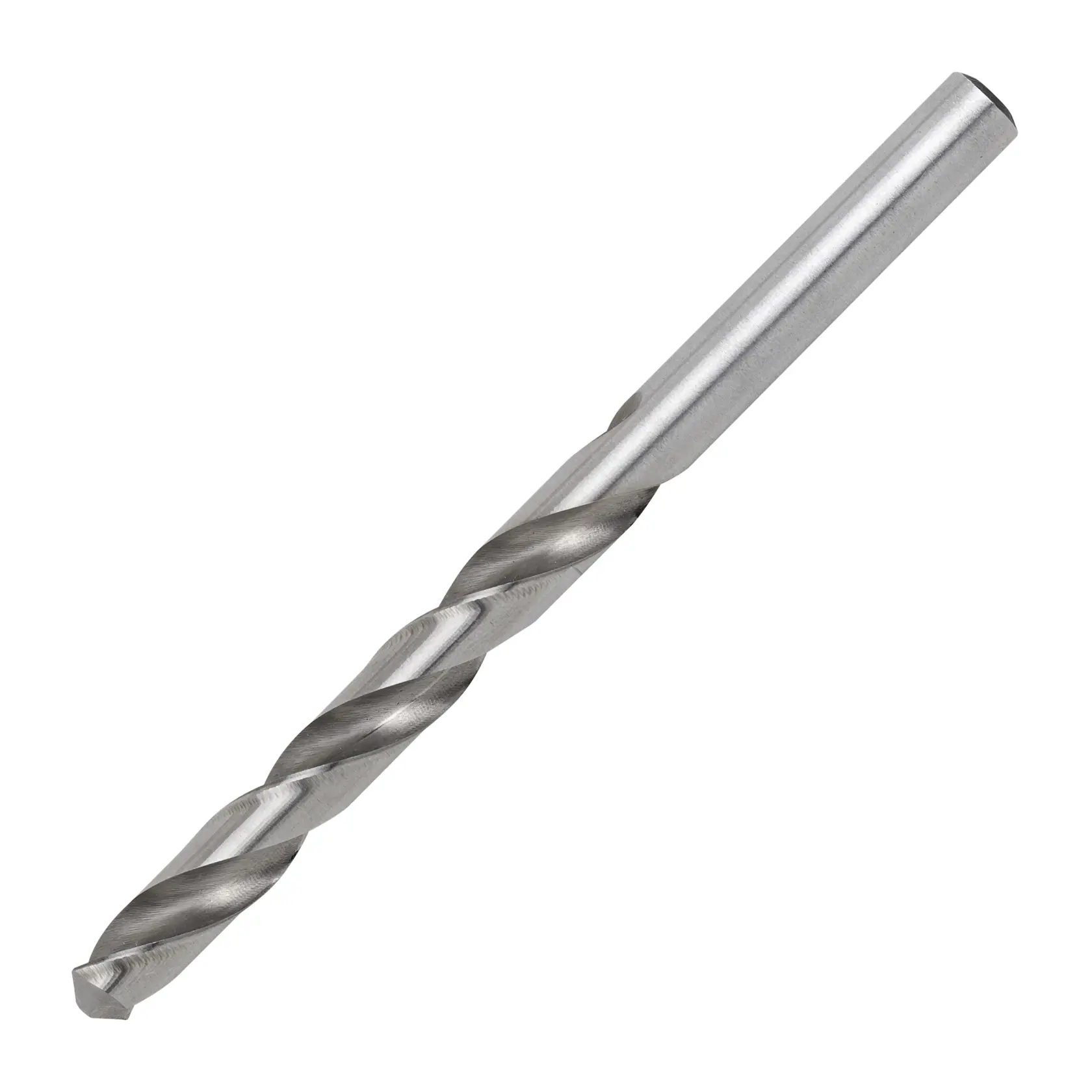 STANLEY STA50075C broca para metal, color plata, vástago cilíndrico, ángulo del producto sobre fondo blanco.