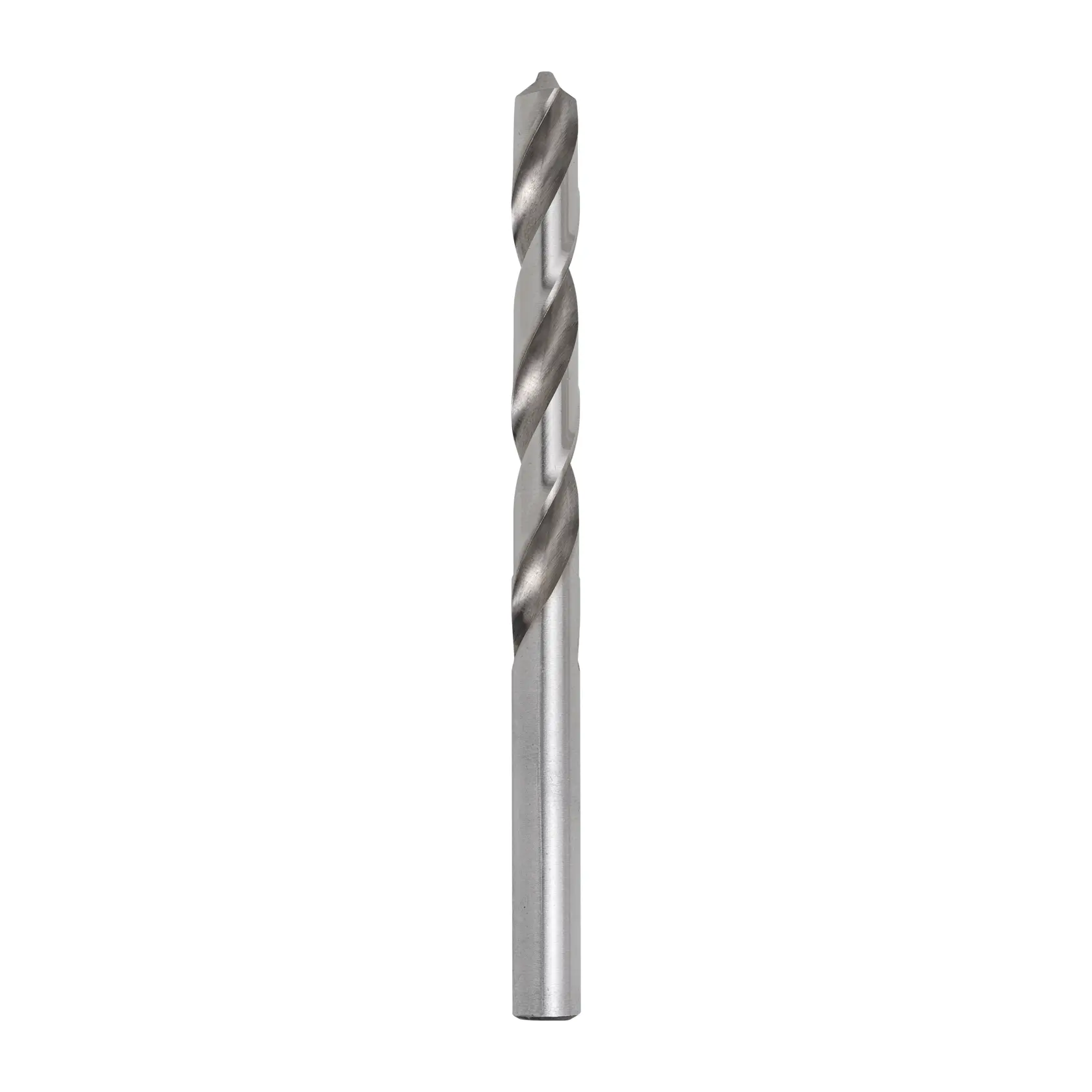 Broca para metal STANLEY STA50080C, cilíndrica, acabado plateado, vista frontal, fondo blanco.