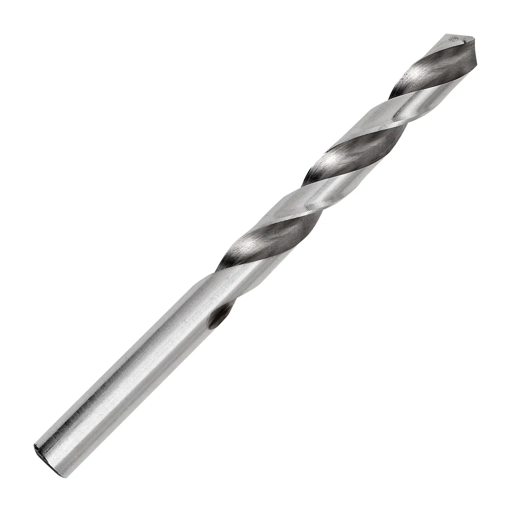 STANLEY STA50100C broca de metal plateado, fotografía de producto, vista frontal, fondo blanco.